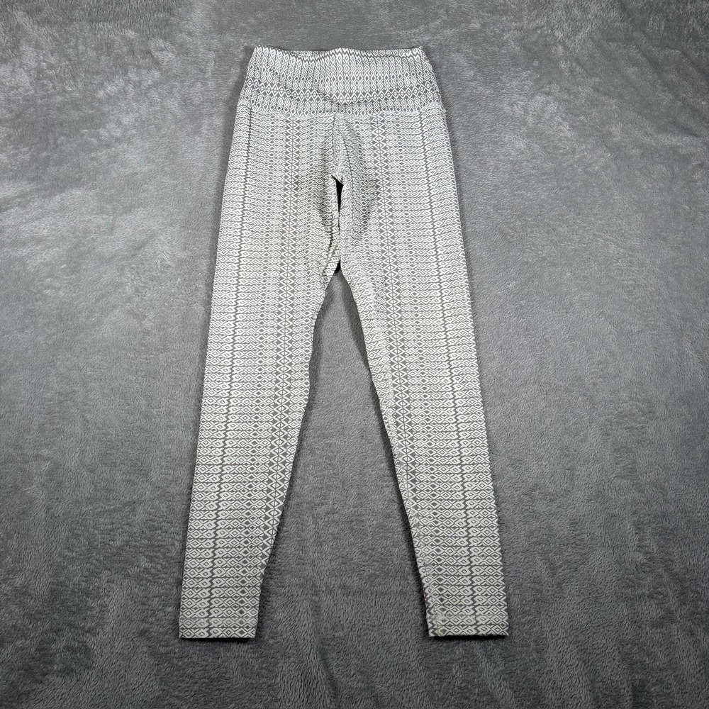 Manaola Leggings Womens Small Gray High Rise Geometric Print Yoga Ankle Stretch